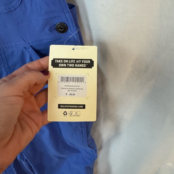 NWT Duluth Trading Co Blue Women’s Gardening Overalls XXS - Picture 3 of 6